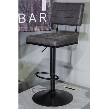 Signature Design by Ashley Strumford Tall Swivel Barstool with Gray Seat in Black, , large