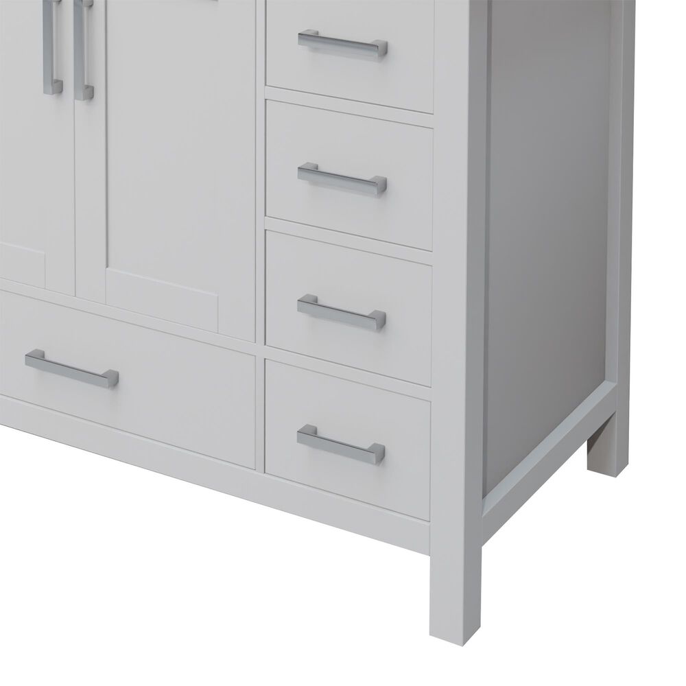 Lexora Home Jacques 48" Single Bathroom Vanity in White with 2 cm White Quartz Top and Rectangular Sink, , large