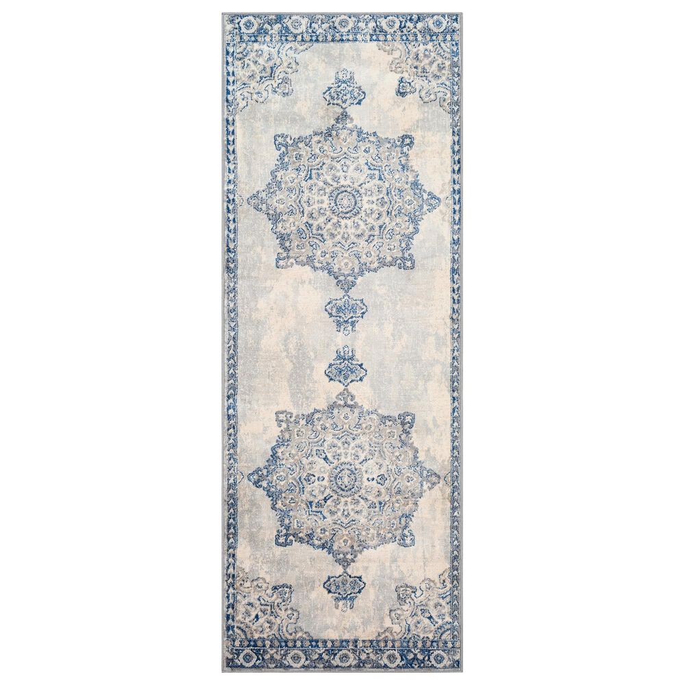 Surya Monaco MOC-2303 2'6" x 8' Navy, Gray, Cream and Khaki Runner, , large