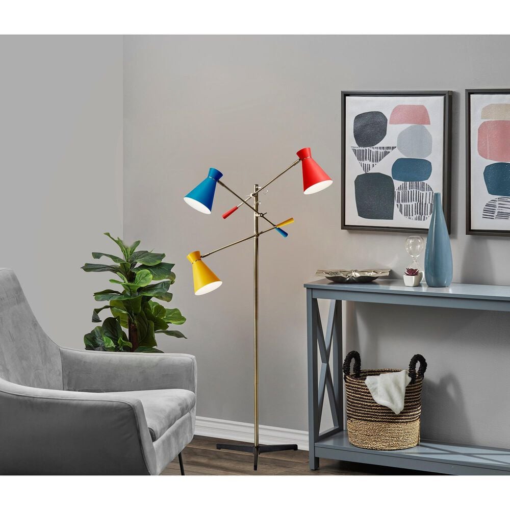 Adesso Lyle 3-Arm Floor Lamp in Multicolor, , large