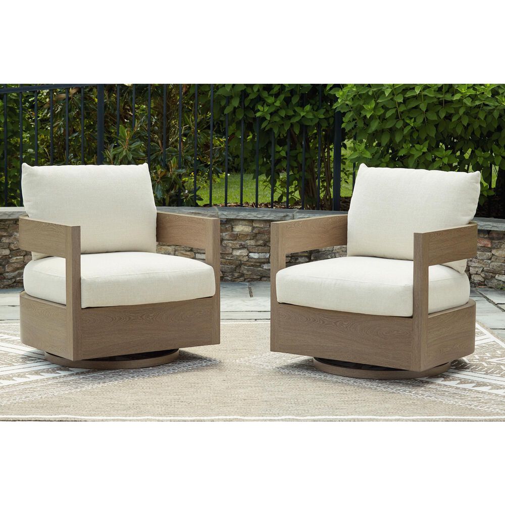 Ashley Serene Bay Swivel Glider Chair in White, , large