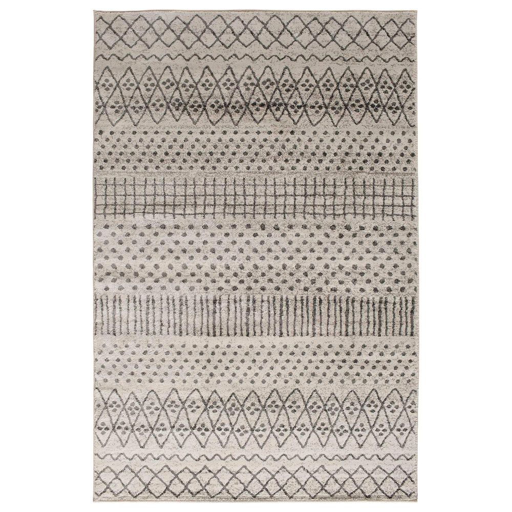 Central Oriental Corso Alvis 6"6" x 9"6" Off White and Grey Area Rug, , large