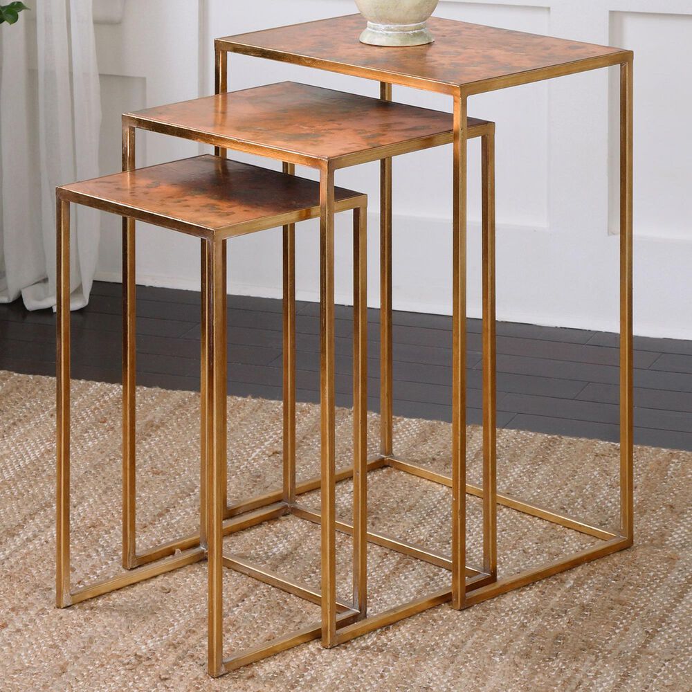 Uttermost Copres Nesting Tables Set of Three in Bronze , , large