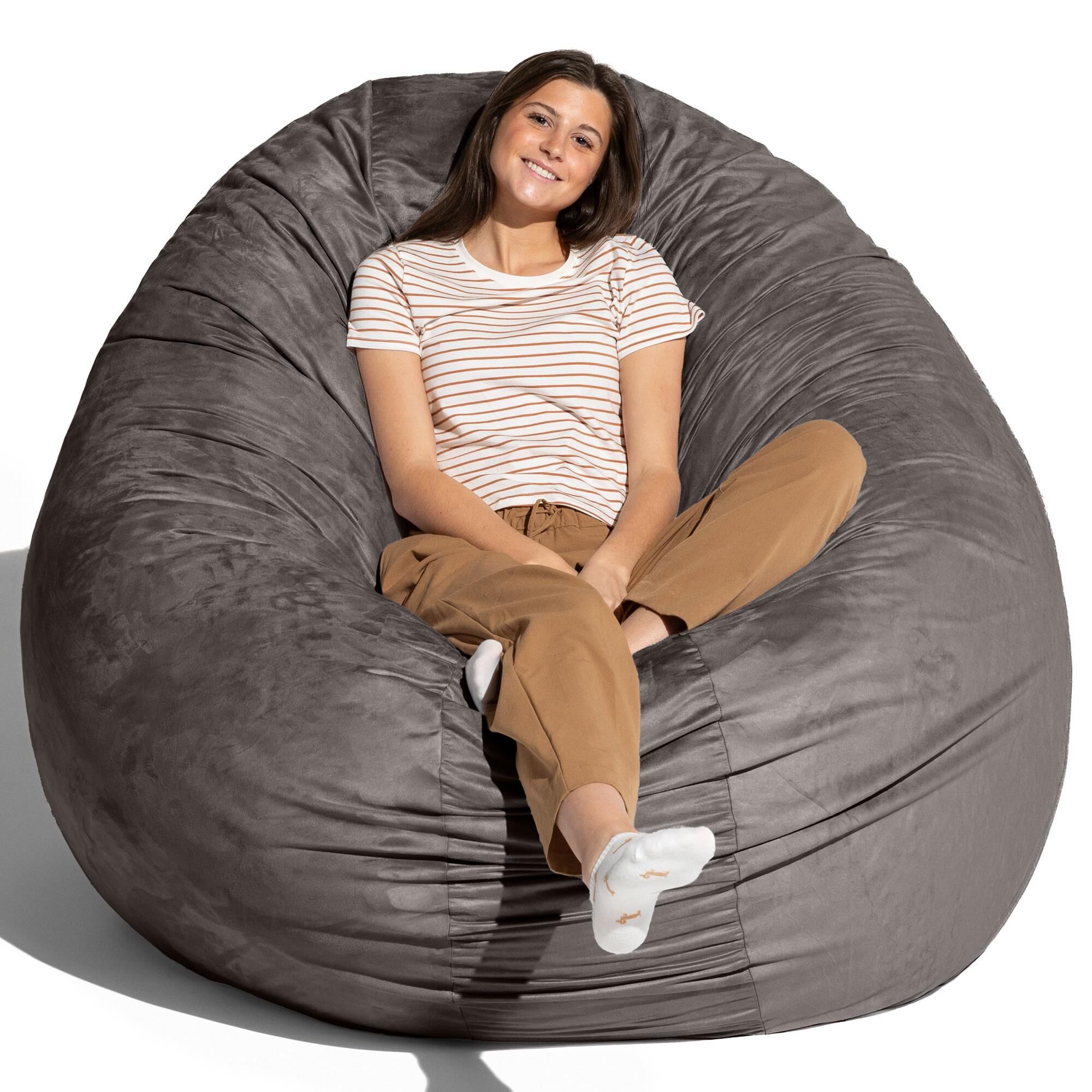 Jaxx 6' Cocoon Large Bean Bag Chair in Charcoal