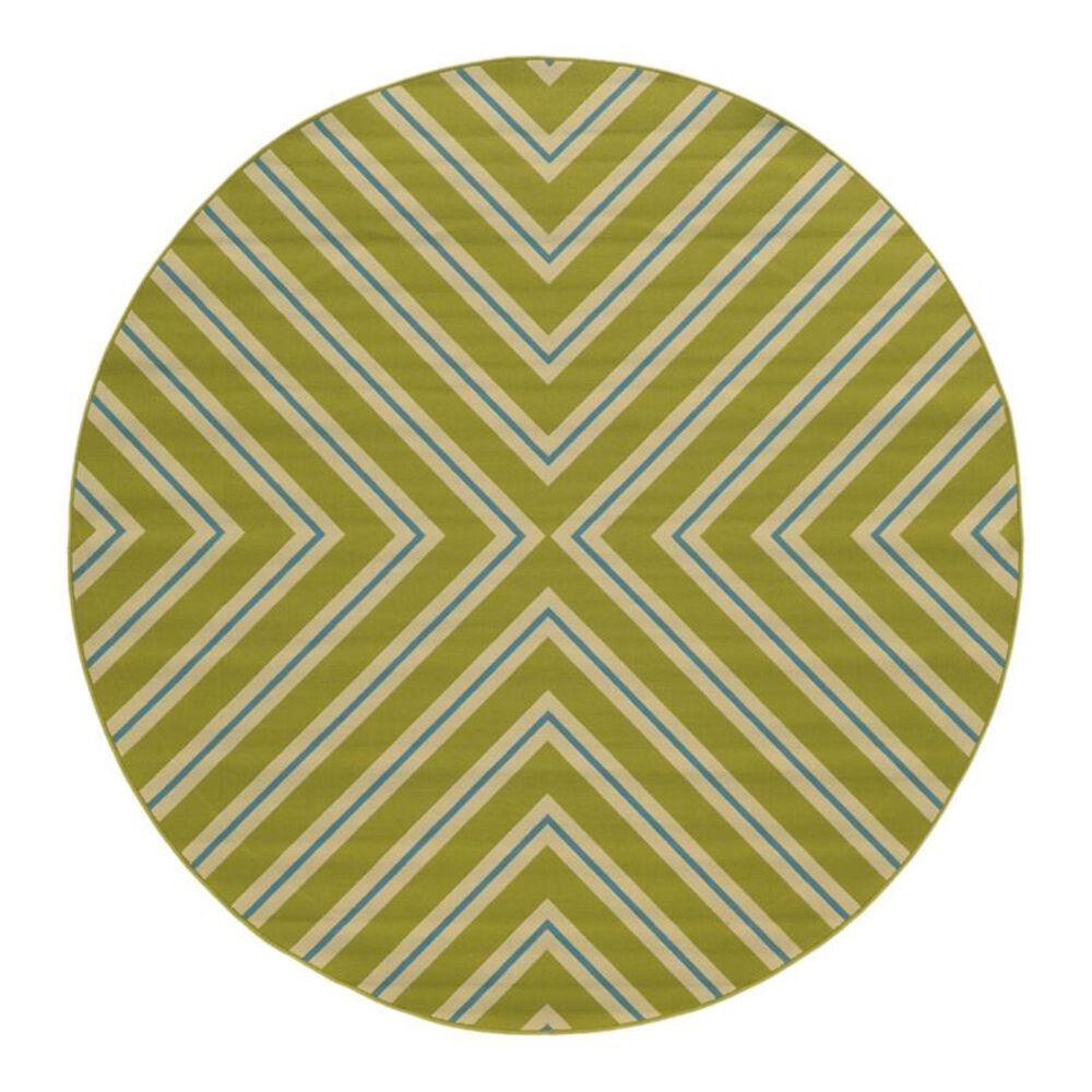 Oriental Weavers Riviera 4589 7"10" Round Green Area Rug, , large