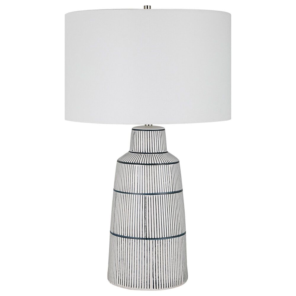Uttermost Breton Table Lamp in White and Navy Blue, , large