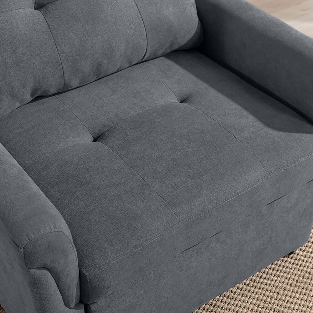 HOMLUX 35"W Convertible Armchair with Lounger and Sofa Bed Function, in Dark Grey, , large