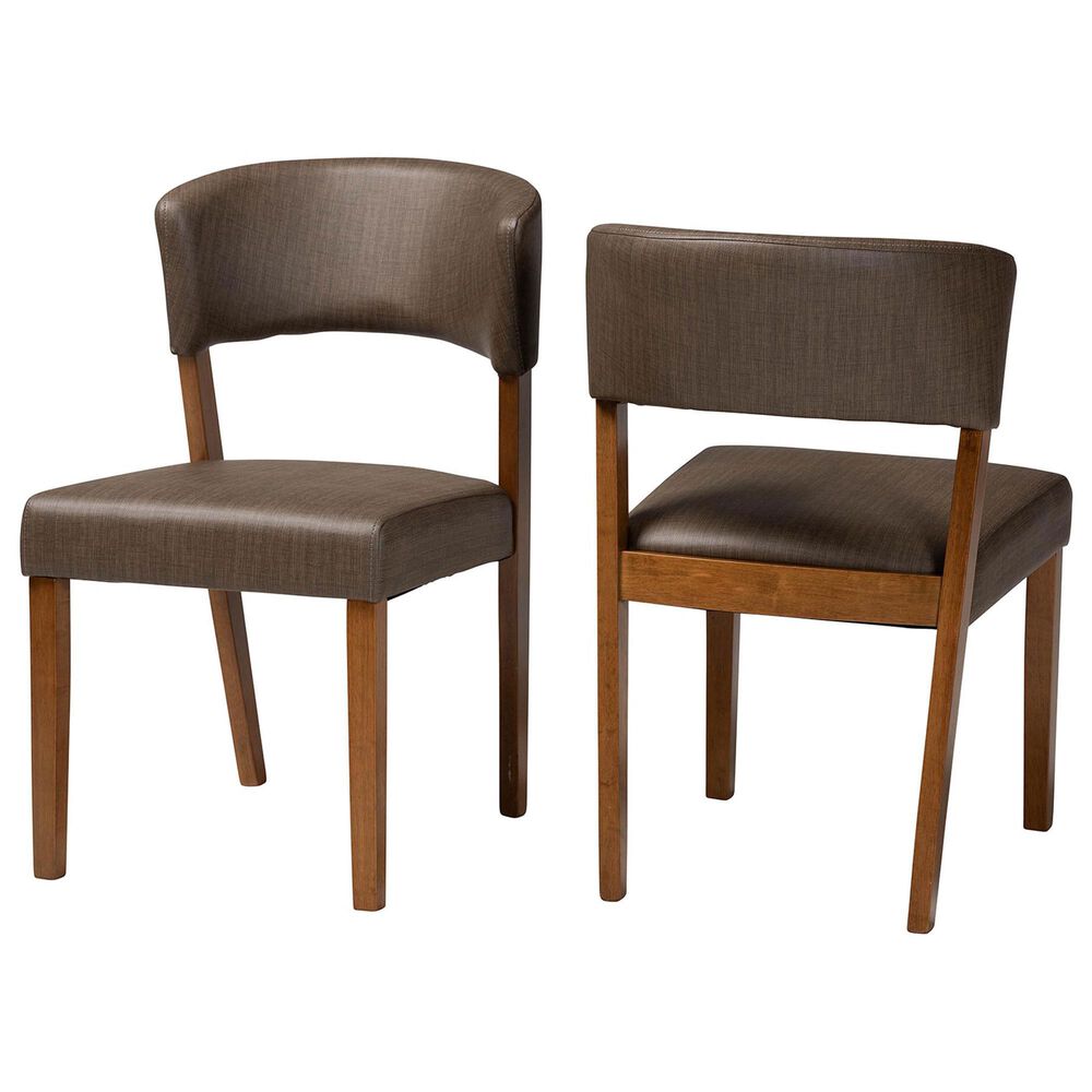 Baxton Studio Montreal Side Chair in Dark Walnut (Set of 2), , large