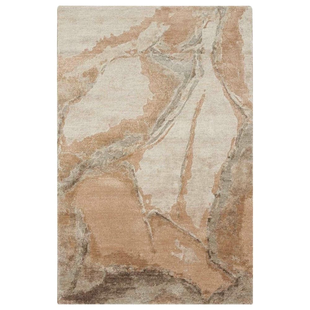 Nourison Silk Shadows 3"9" x 5"9" Beige and Silver Area Rug, , large