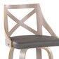LumiSource Charlotte Swivel Counter Stool with Grey Faux Leather Upholstery in Light Grey and Black (Set of 2), , large