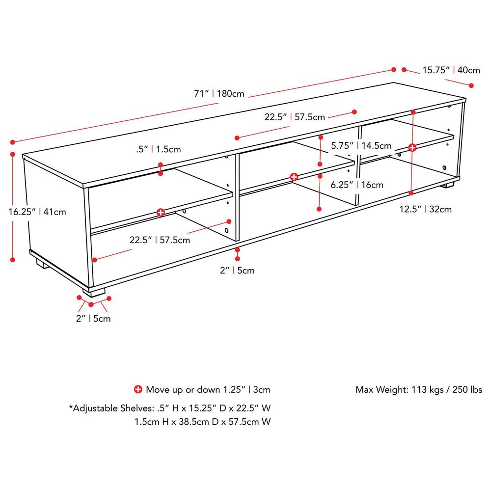 CorLiving Hollywood TV Stand in White, , large