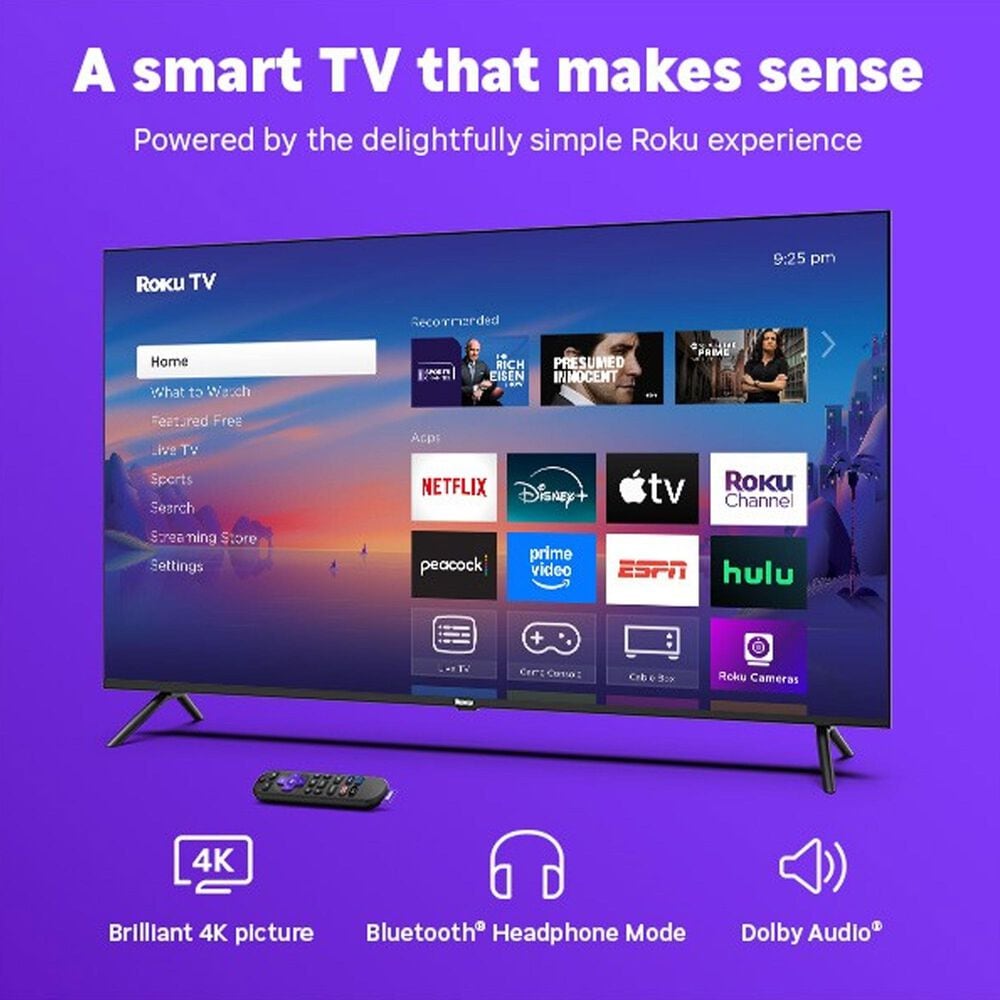 Roku 65&quot; Class Select Series 4K LED in Black - Smart TV, , large