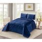 Duke Imports Virah Bella Micromink 3-Piece King Quilt Set in Striped Navy Weave, , large
