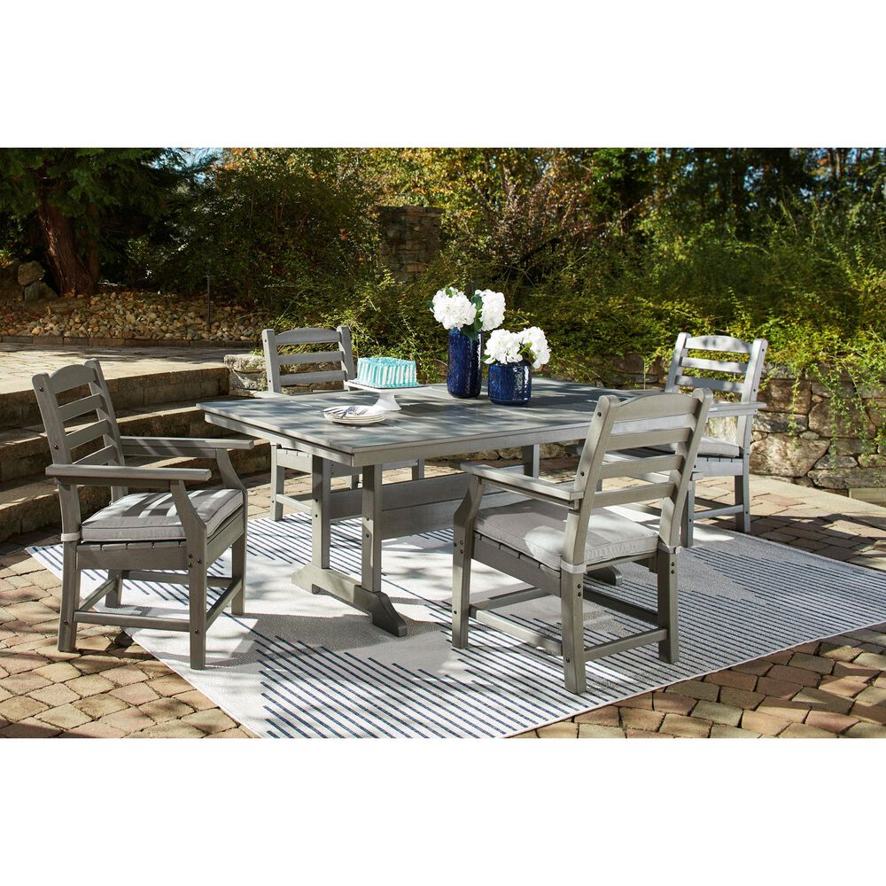 Signature Design by Ashley Visola Dining Chair with Cushion in Gray - Set of 2, , large
