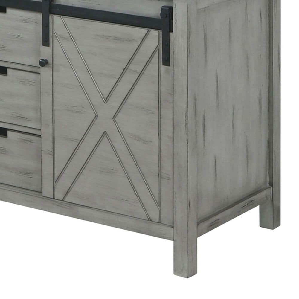 Lexora Home Marsyas 60&quot; Double Bathroom Vanity in Ash Grey with 2 cm White Cultured Marble Top and Rectangular Sinks, , large