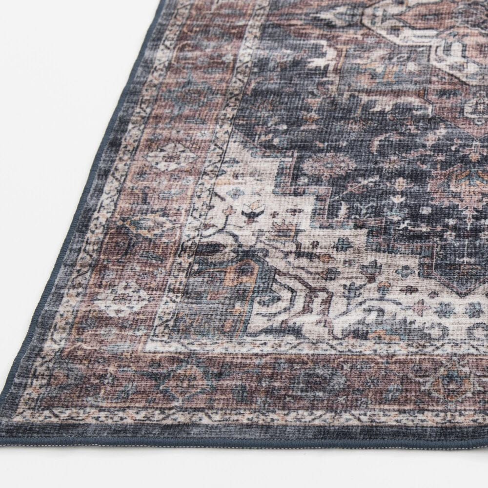 Central Oriental Rugease Velveteen Chantal Rust and Dark Grey 7&#39;6&quot; x 9&#39;6&quot; Area Rug, , large