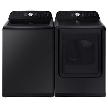 Samsung 5..0 Cu. Ft. Top Load Washer and 7.4 Cu. Ft. Gas Dryer In Brushed Black , , large