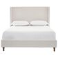 Hearth and Haven Hayden Queen Panel Bed with Ivory Upholstery in Walnut, , large