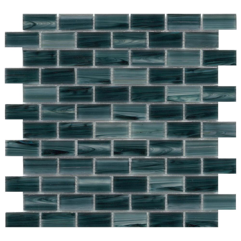 Emser Swirl Lake 1" x 2" Rectangle on 12" x 12" Glass Mosaic Sheet, , large