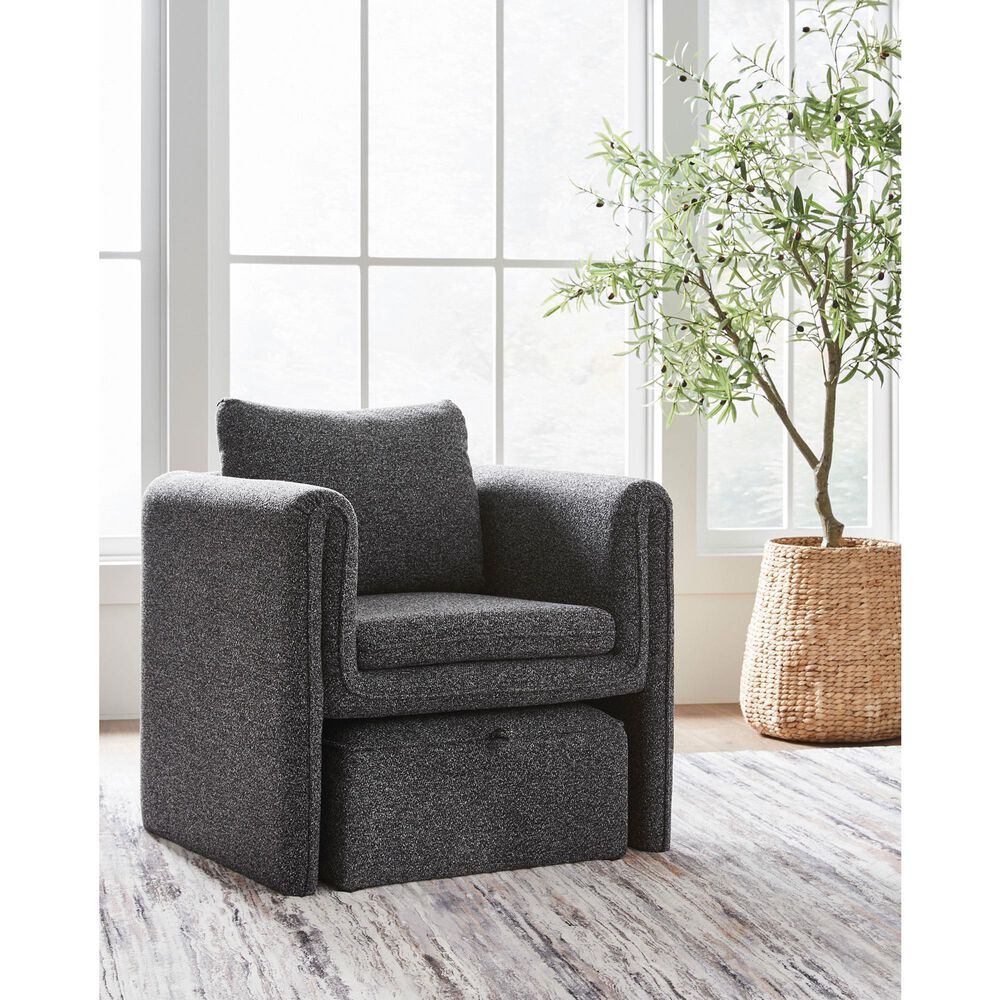 Ashley Vreni Accent Chair in Charcoal and Black, , large