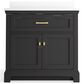 Kohler Charlemont 36" Single Bathroom Vanity in Ferrous Grey with 3 cm White Quartz Top and Rectangular Sink, , large