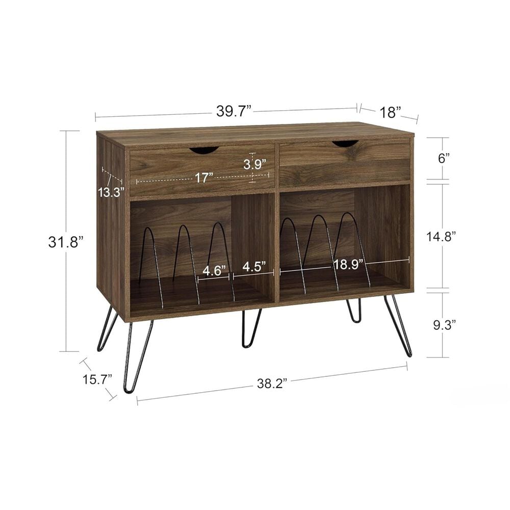 DHP Turntable Stand with Drawers in Walnut, , large