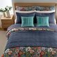 Levtex Night Garden 3-Piece Reversible Full/Queen Quilt Set in Navy, Red, Pink, Green, Ochre and White, , large