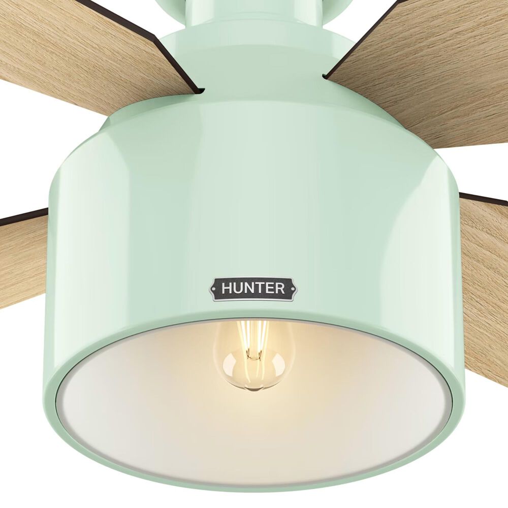 Hunter Cranbrook Low Profile 52&quot; Ceiling Fan with Light in Mint, , large