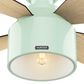 Hunter Cranbrook Low Profile 52" Ceiling Fan with Light in Mint, , large