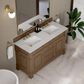 James Martin Vanities Brookfield 60" Double Bathroom Vanity in Pecan with 3 cm Arctic Fall Solid Surface Top and Rectangular Sinks, , large