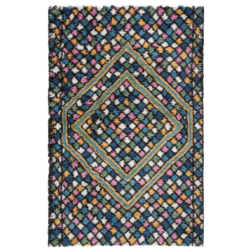 Safavieh Casablanca CSB750M 4' x 6' Blue and Gold Area Rug, , large
