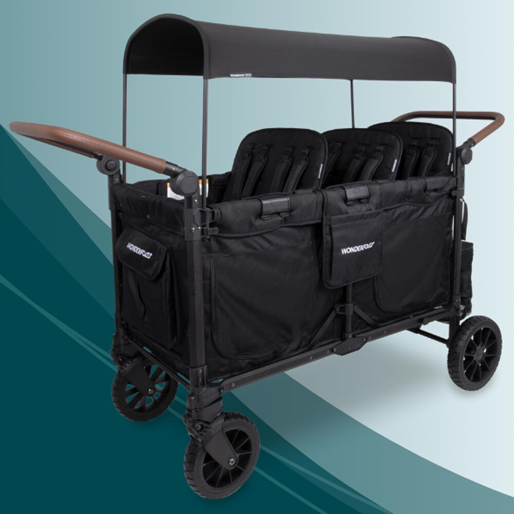 Wonderfold Luxe Pro 6-Seater Stroller Wagon in Jet Black, , large