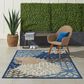 Nourison Aloha ALH05 3"6" x 5"6" Blue and Multicolor Indoor/Outdoor Area Rug, , large
