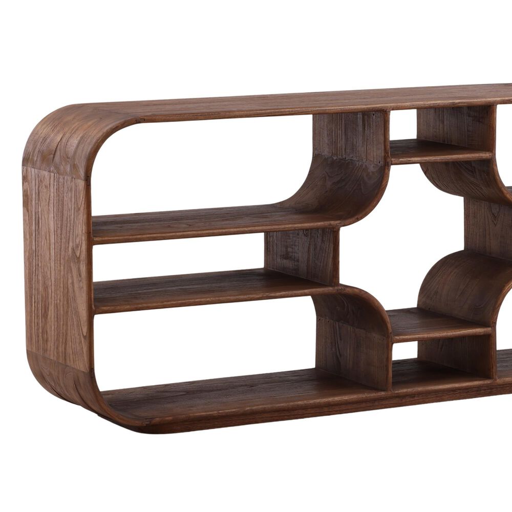 Blue Sun Designs Gaetan 79" Horizontal Bookcase in Medium Brown, , large