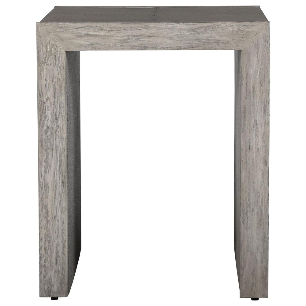Uttermost Aerina End Table in Aged White and Distressed Gray, , large