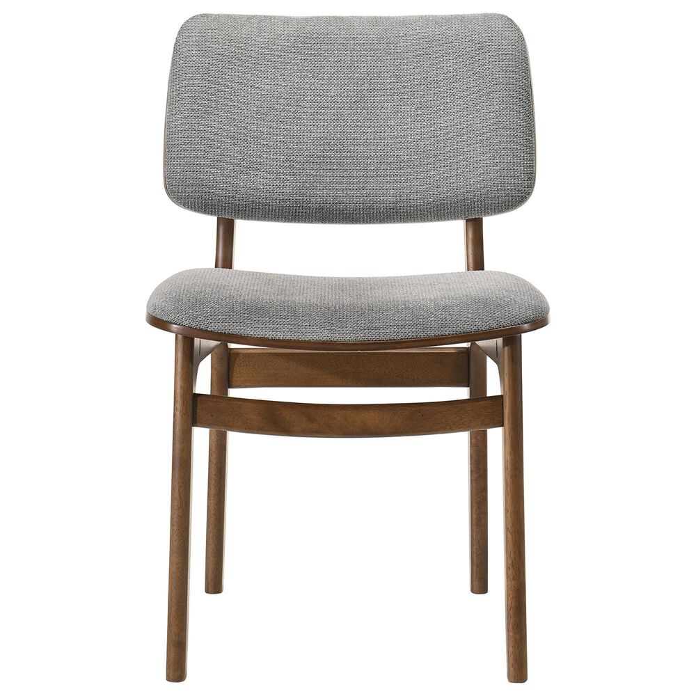 Blue River Venus and Lima 5-Piece Dining Set with Gray Cushion in Walnut and White, , large
