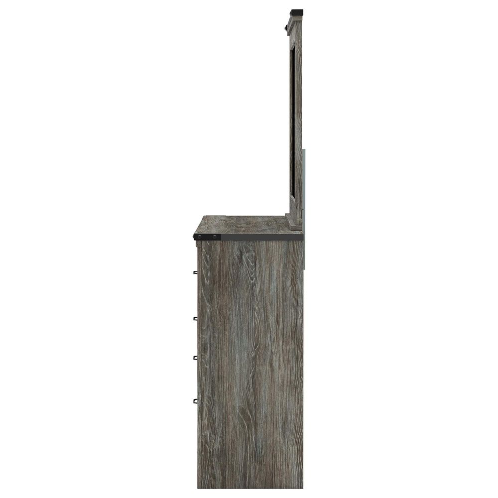 Ashley Frandern 5-Piece Twin Bookcase Storage Bedroom Set in Rustic Warm Gray, , large