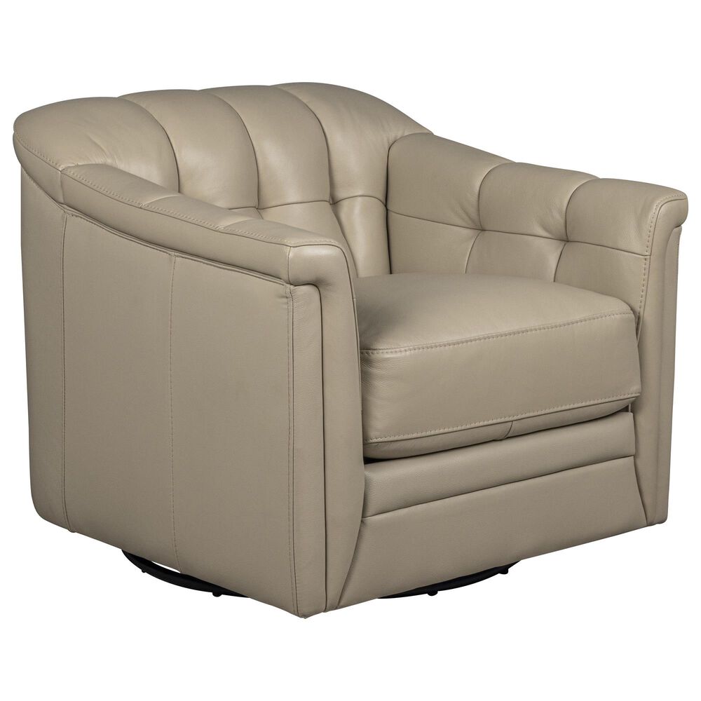 Hydeline Mingle Leather Swivel Chair in Vanilla, , large
