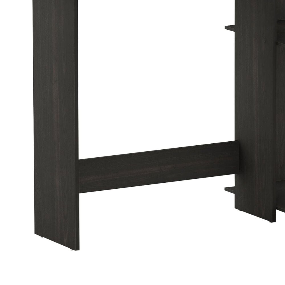 HOMLUX L-Shaped Computer Desk with Open Display Shelves in Espresso and Black, , large