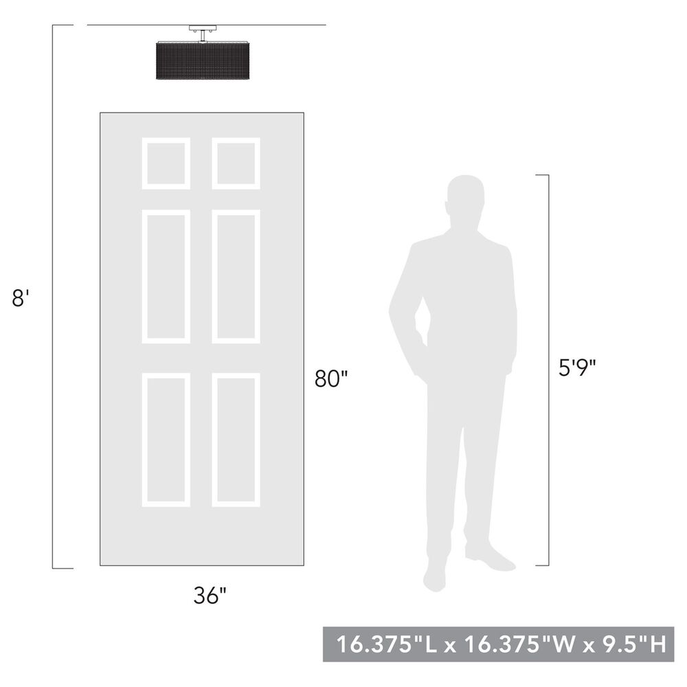 Golden Lighting Erma 3-Light Semi-Flush in Matte Black, , large