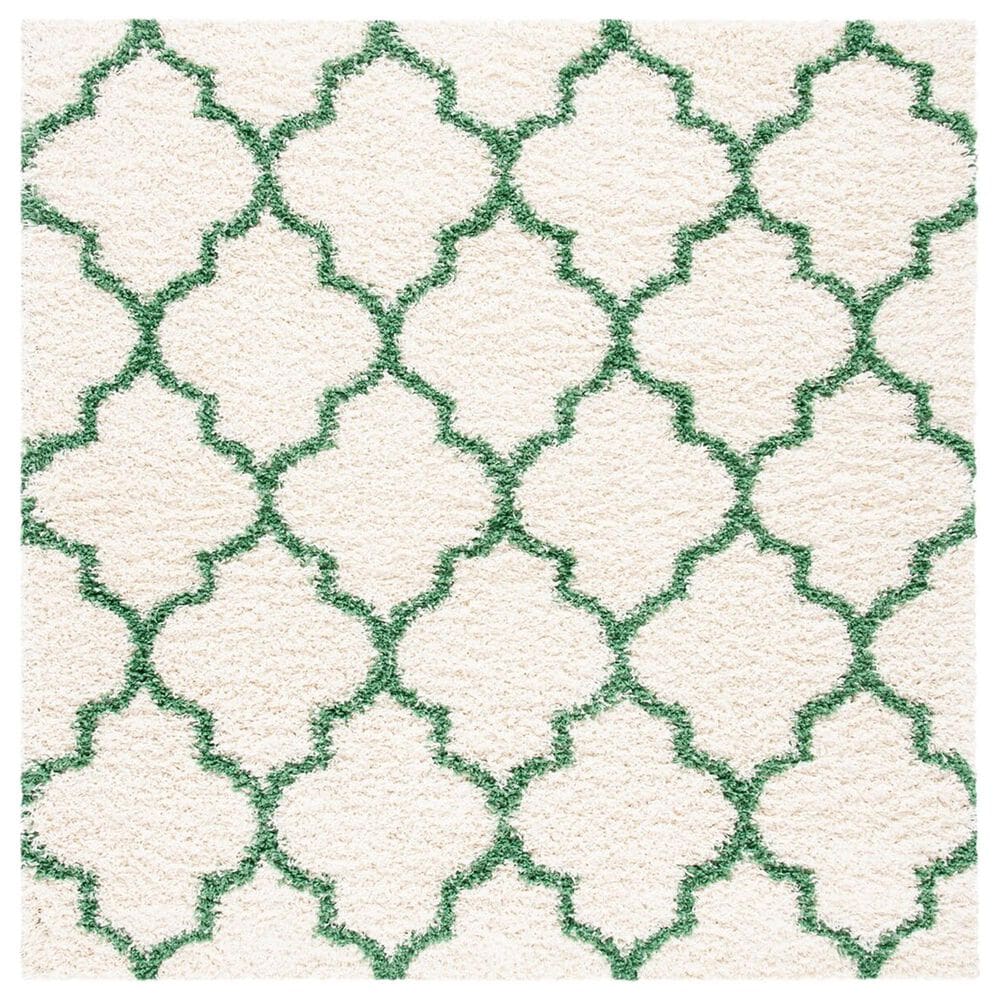 Safavieh Venus Shag 6"7" Square Ivory and Green Area Rug, , large