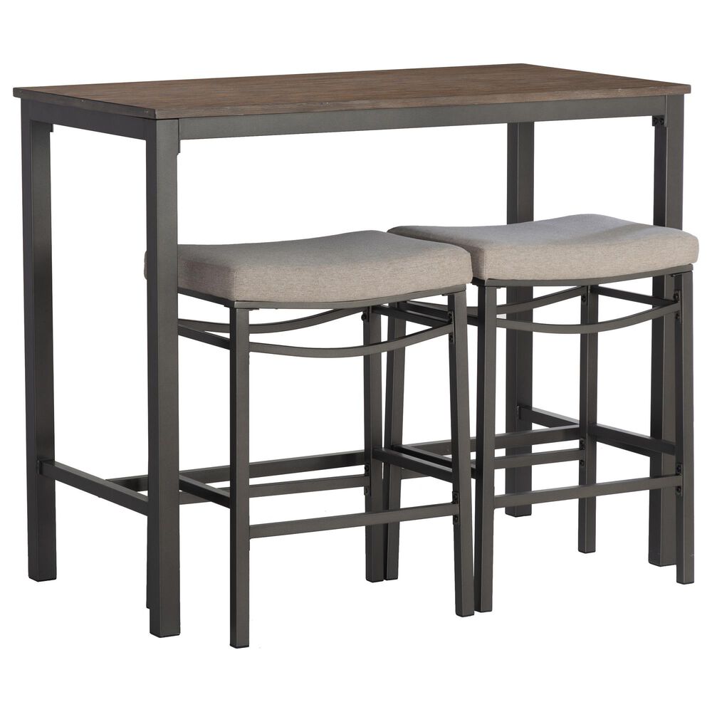 Linon Home Decor Betty 3-Piece Faux Marble Pub Set in Pewter and Grey, , large