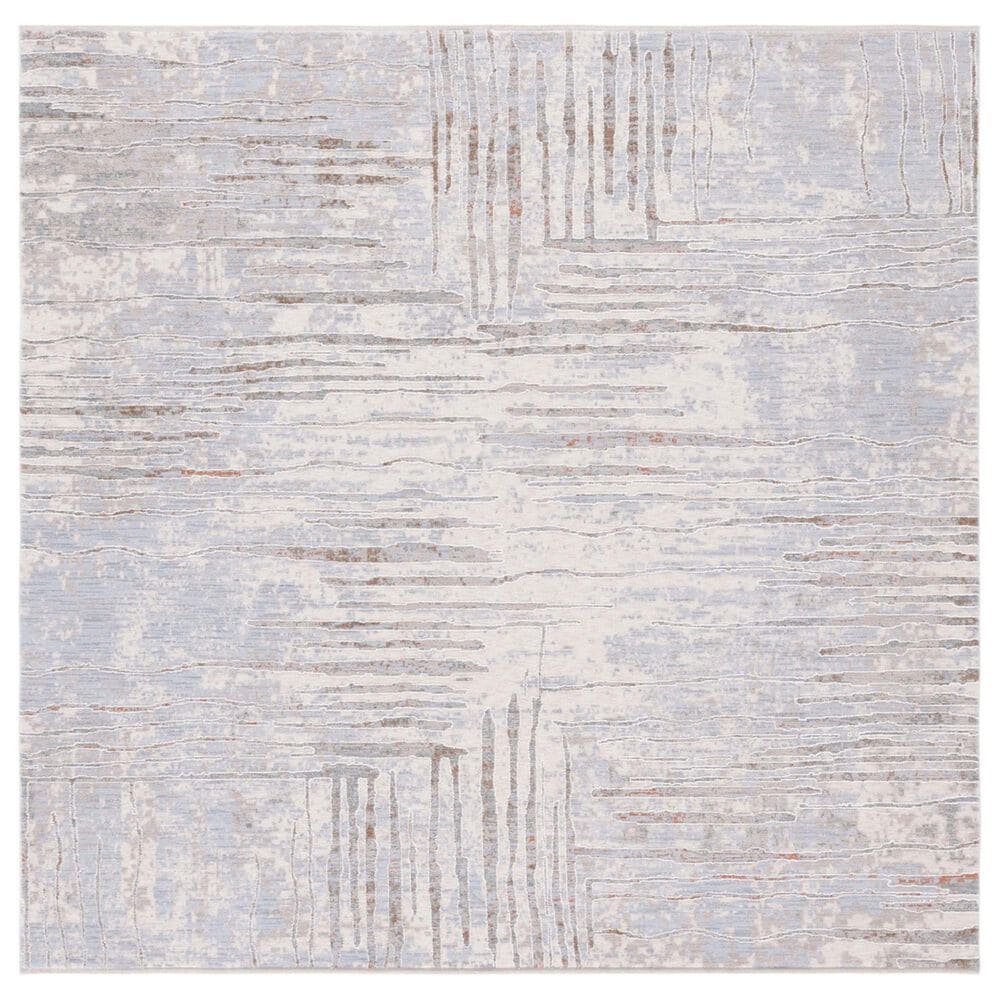 Safavieh Marmara MRM304B 6"7" Square Beige, Blue and Rust Area Rug, , large