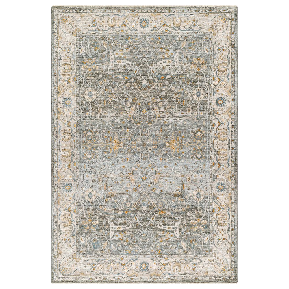 Surya Dresden Deep Teal, Dusty Sage, Taupe, Off-White, Light Gray, Olive and Mustard 7"10" x 10"2" Area Rug, , large