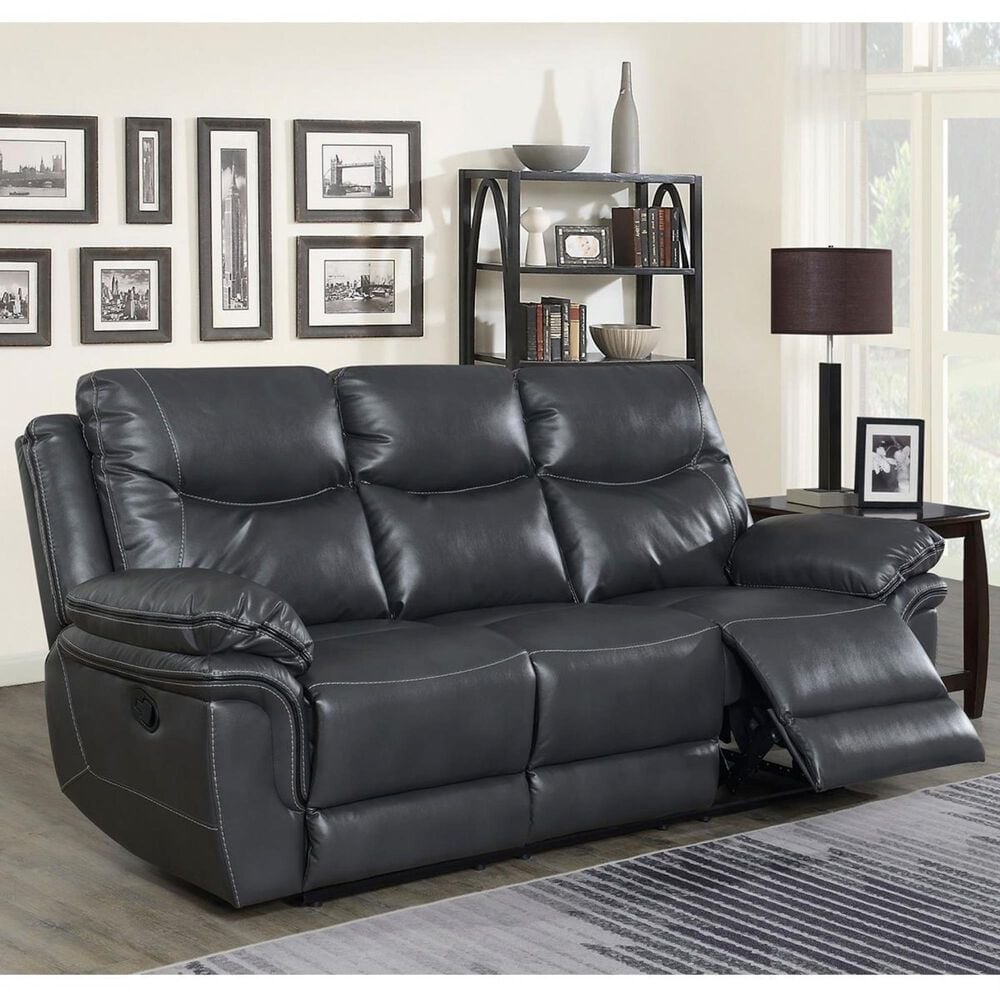 Crystal City Isabella Manual Reclining Sofa in Gray, , large