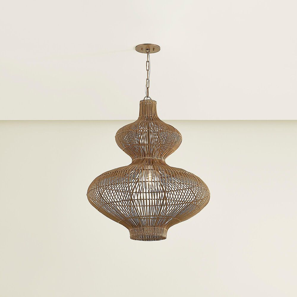Troy Lighting Irvine 28" 1-Light Pendant in Patina Brass, , large