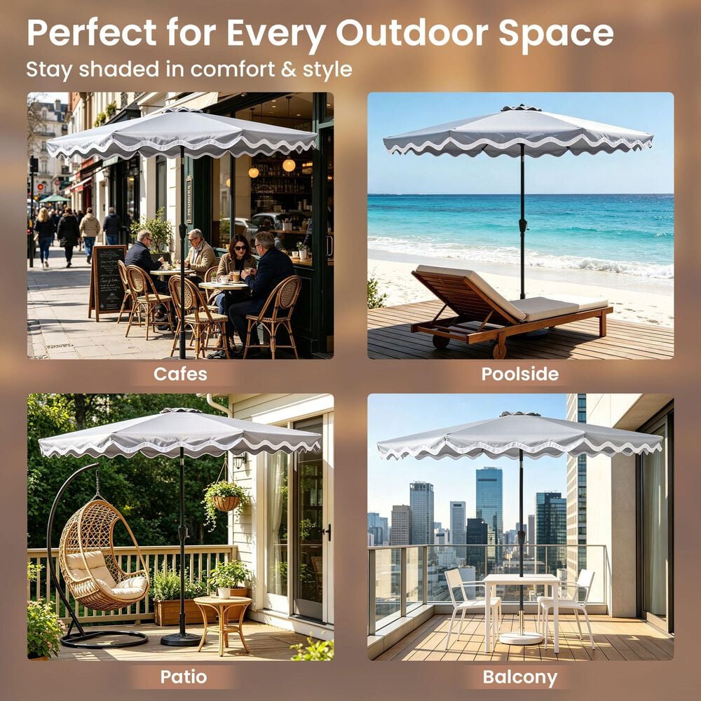 HOMLUX 10' Patio Umbrella in Gray, , large