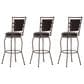 Linon Home Decor Townsend Adjustable Swivel Bar Stool with Dark Chocolate Cushion in Dark Brown (Set of 3), , large