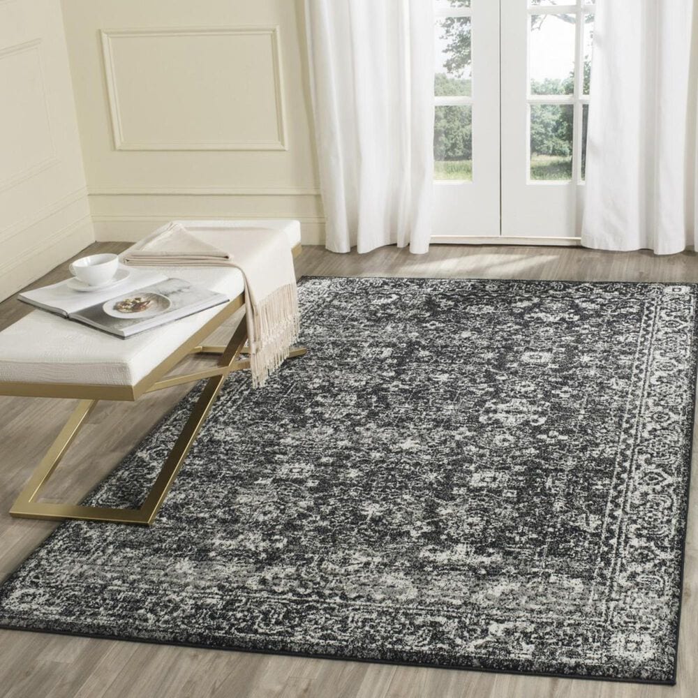 Safavieh Evoke EVK270K 10" x 14" Charcoal and Ivory Area Rug, , large