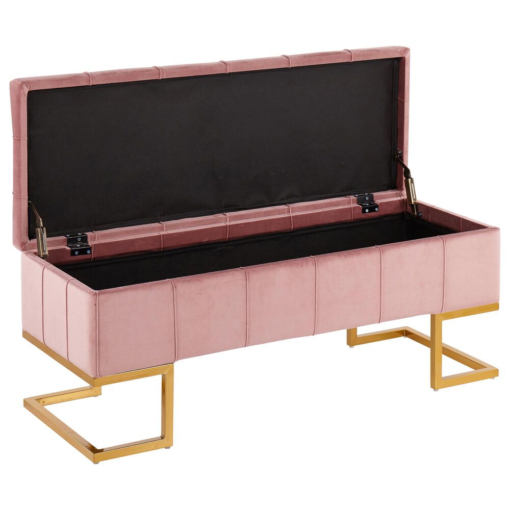 Lumisource Midas Storage Bench in Pink/Gold, , large